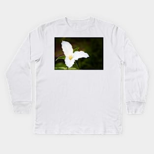 White Trillium Spring Flower Kids Long Sleeve T-Shirt